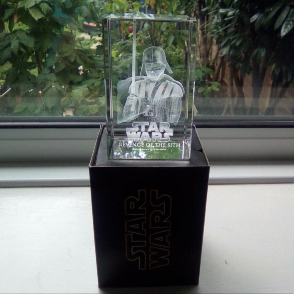 Star Wars Darth Vader 3DLaser Etched Crystal Glass
